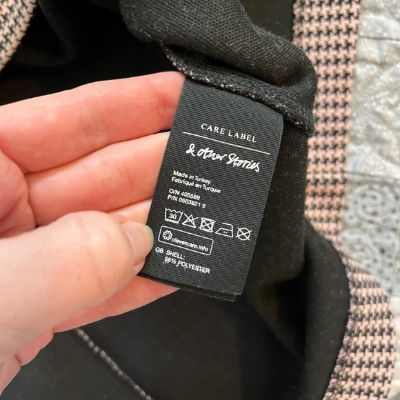 & other stories houndstooth high rise front button midi skirt - Picture 6 of 12